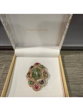 Charter Club Gold Tone Pave Pin Brooch NWT